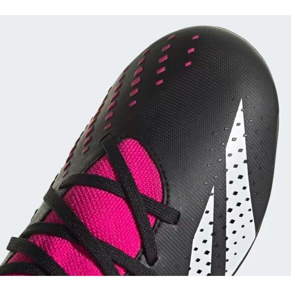 Adidas Predator Accuracy.3 FG J Soccer Cleats Blk/Wht/Pnk Size 4.5 - Picture 6 of 9